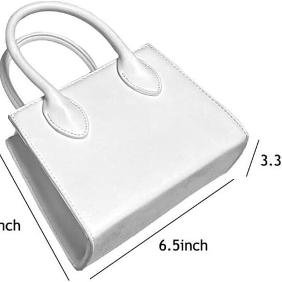 Small Faux Leather Crossbody Tote for Women Compact Mini Handbag - Picture 3 of 5